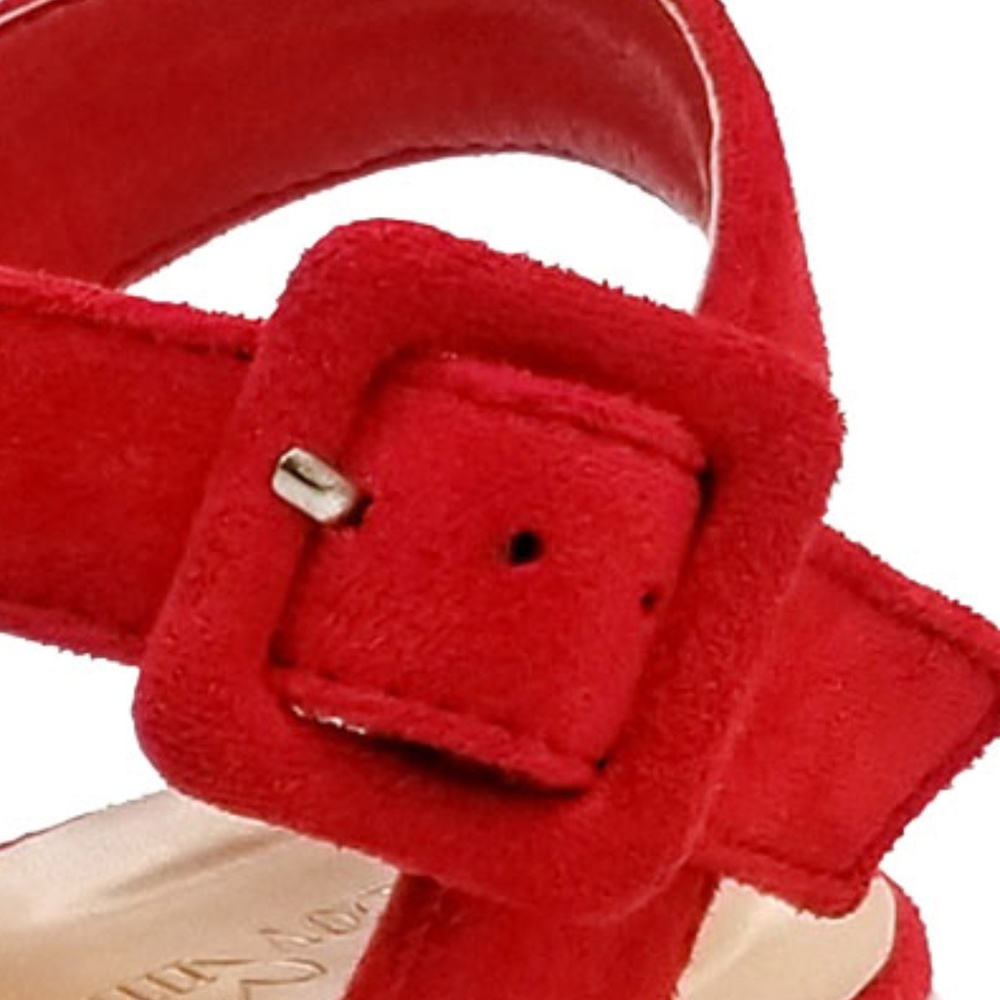 New Red Cross Straps Wedge Espadrille Sandals - Picture 7 of 8